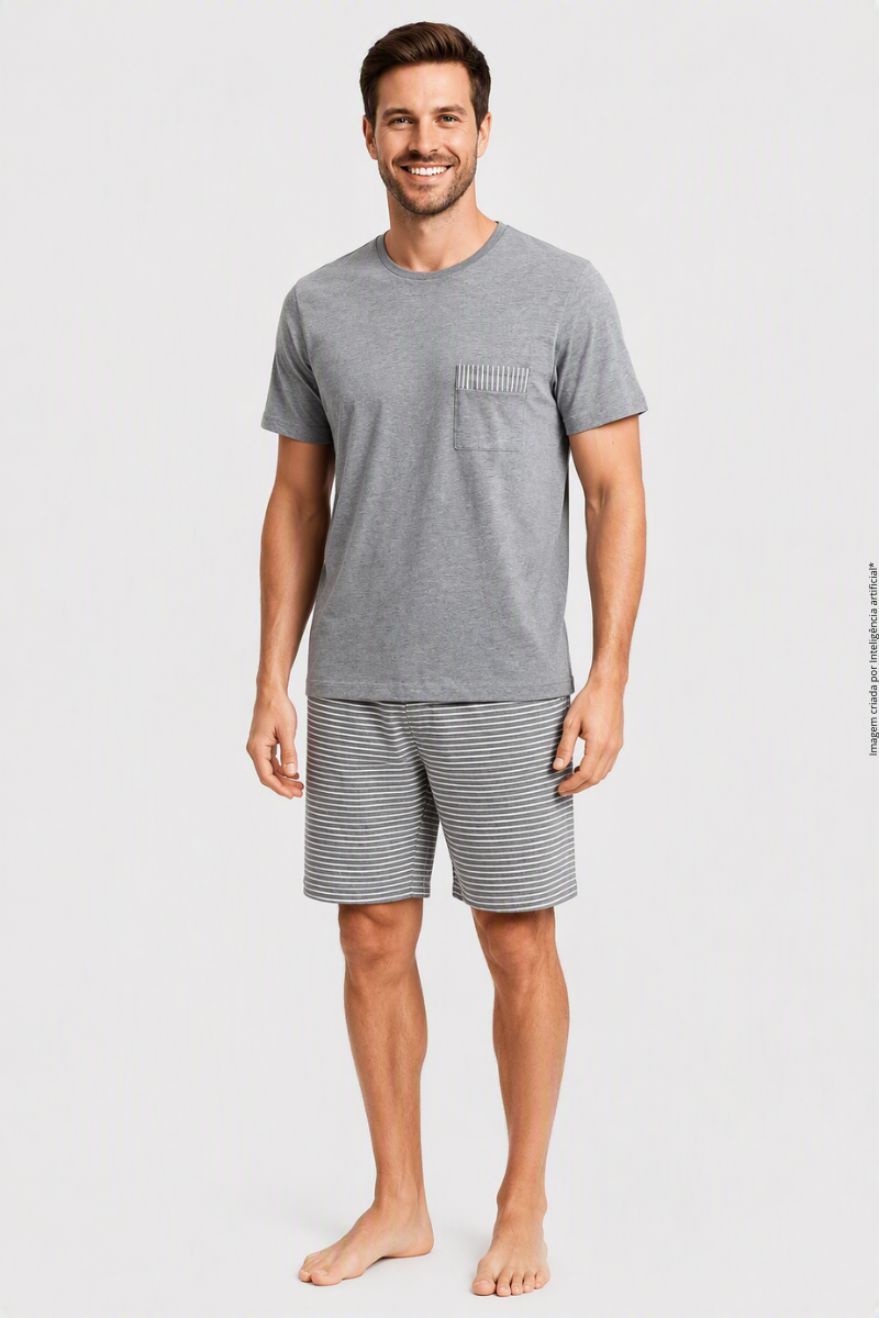 Pijama Masculino Curto Trifil Mescla