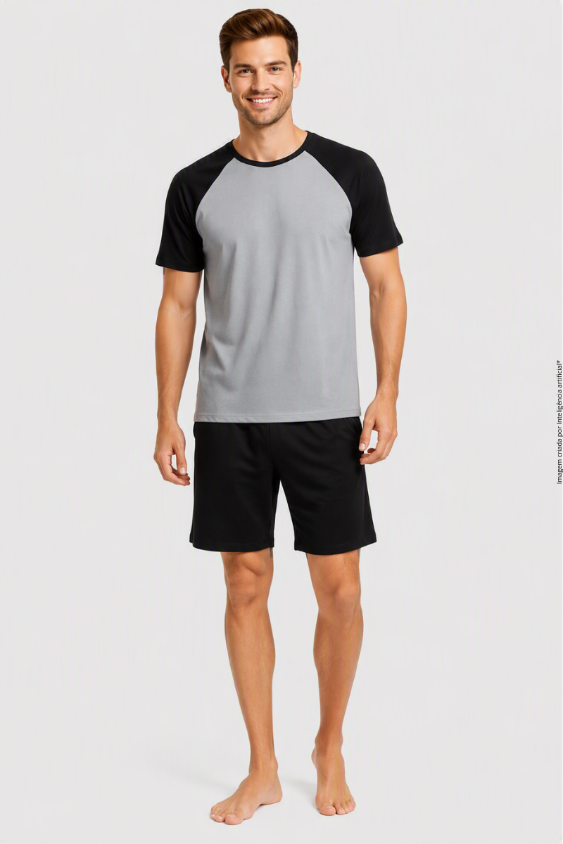 Pijama Masculino Trifil Curto Raglan - Viscose e Elastano