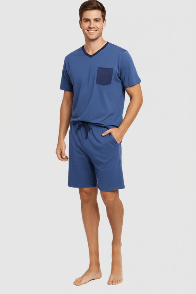 Pijama Masculino Curto Trifil Gola V - 100% Algodão