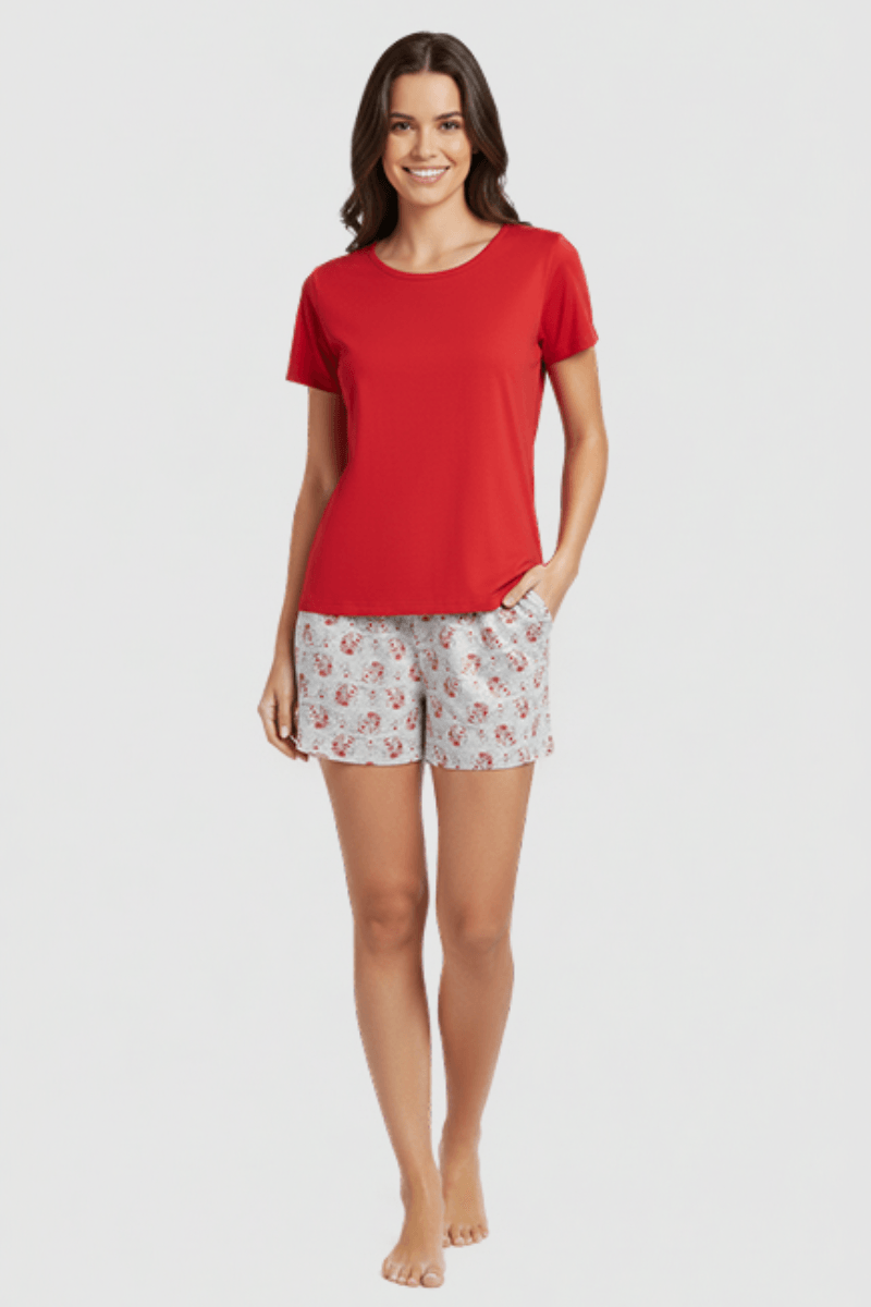 Pijama Feminino Trifil Short Doll Floral - Viscose e Elastano